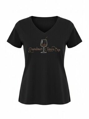 Tshirt Logo GRANDMAS SIPPY CUP  Raised Sparkle design A11626